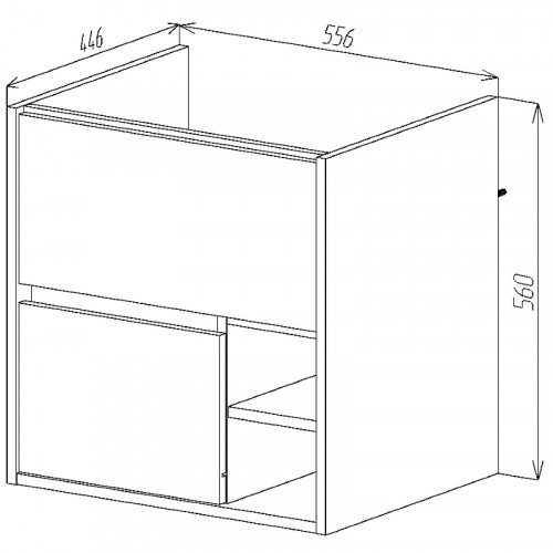 Тумба под раковину VIANT Люксембург 60 VLUX60ELD-T2YP подвесная Кейптаун МДФ / ЛДСП