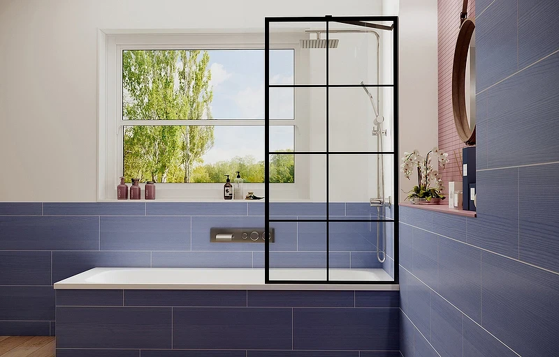 Шторка на ванну Ambassador Bath Screens 70х140 16041208 профиль Черный стекло прозрачное