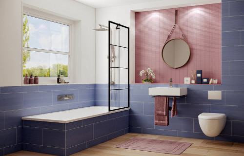 Шторка на ванну Ambassador Bath Screens 70х140 16041208 профиль Черный стекло прозрачное