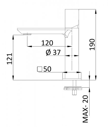 Смеситель для раковины Remer Edge EG512XV цвет Сталь