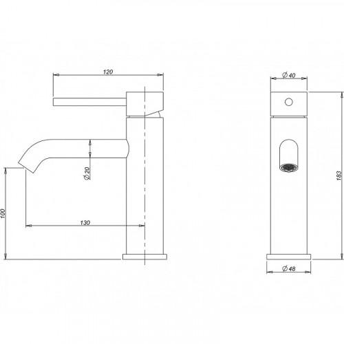 Смеситель для раковины Milacio Ultra MCU.550.SS Сатин нержавеющая сталь