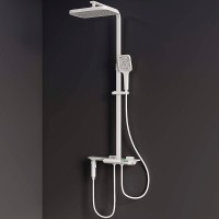 Душевая система RGW Shower Panels SP-35W 51140135-03 с термостатом Белая латунь на стену