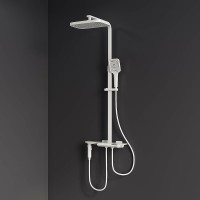 Душевая система RGW Shower Panels SP-35W 51140135-03 с термостатом Белая латунь на стену