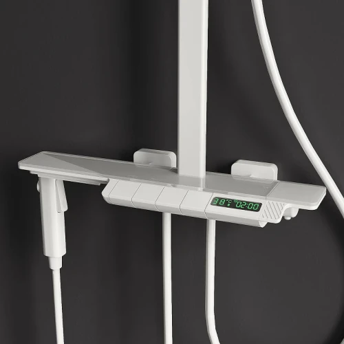 Душевая система RGW Shower Panels SP-35W 51140135-03 с термостатом Белая латунь на стену