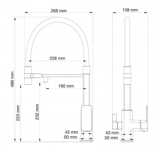 Смеситель для кухни Wonzon &amp; Woghand WW-88458012-BG（MW) цвет Брашированное золото