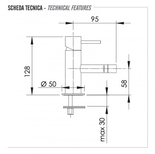 Смеситель для биде Remer X Style X22NO цвет Черный матовый