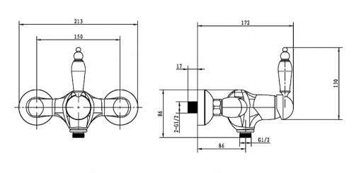 Смеситель для душа Boheme Tradizionale Chromo 264-BLC Хром латунь на стену