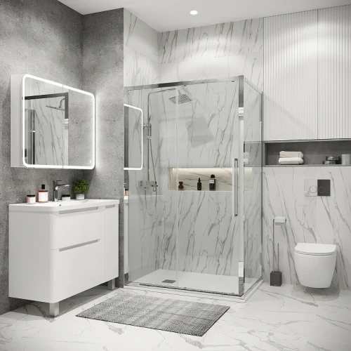 Душевой уголок Grossman Cosmo 130х70 120.K33.02.1370.10.00 профиль Хром стекло прозрачное