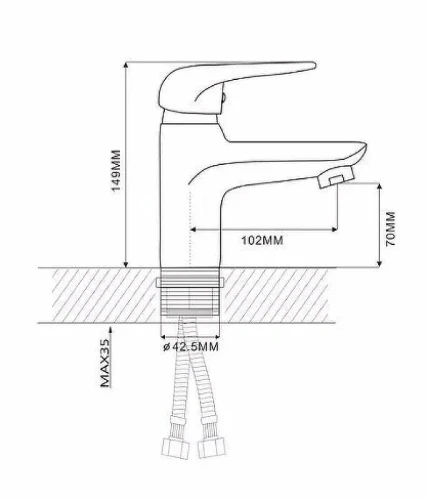 Смеситель для раковины Ekko E10105 Хром
