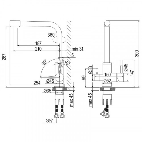Смеситель для кухни Lemark Expert LM5061BL Черный матовый нержавеющая сталь