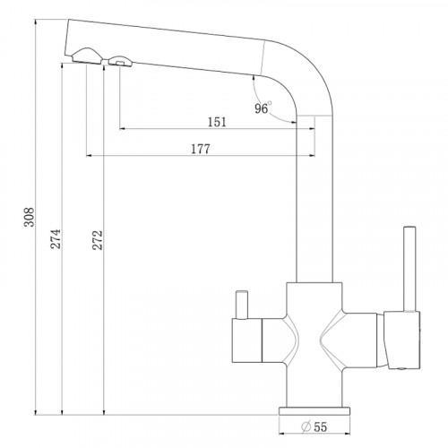 Смеситель для кухни Royce Fabia RCM-121001CR Хром латунь