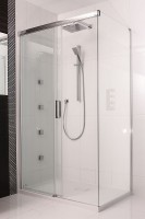 Душевой уголок Omnires Soho 120х80 L/R CLP12X + CLR80X профиль Хром стекло прозрачное