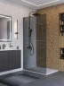 Душевая перегородка BelBagno Uno 100 UNO-L-1-TB-100-GR-GM профиль Оружейная сталь стекло тонированное