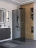Душевая перегородка BelBagno Uno 100 UNO-L-1-TB-100-GR-GM профиль Оружейная сталь стекло тонированное