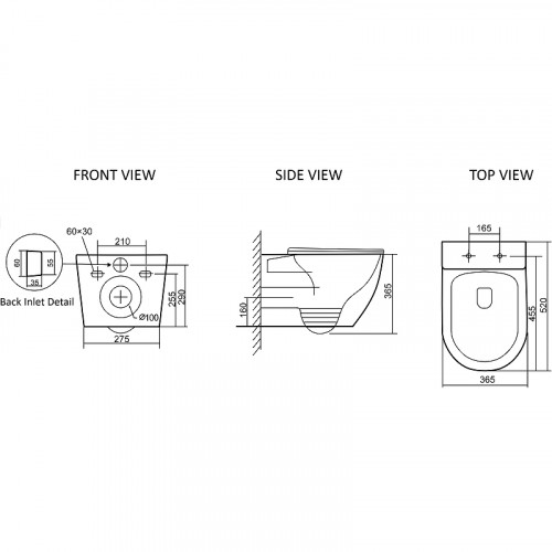 Унитаз SantiLine SL-5025 подвесной Белый с сиденьем Микролифт фарфор подвесной