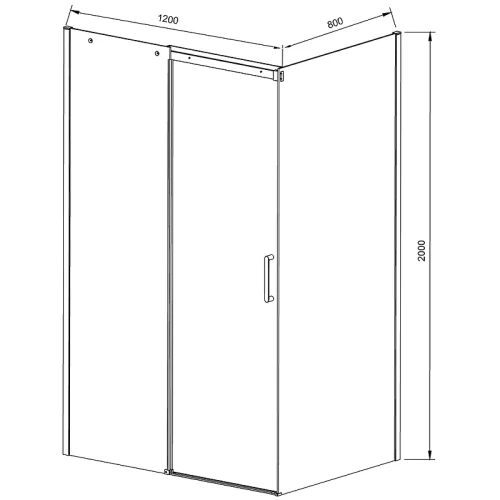 Душевой уголок Vincea Dice 120x80 VSR-4D8012CLGM профиль Вороненая сталь стекло прозрачное