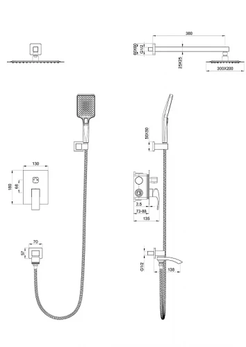 Душевая система Wonzon & Woghand Fit WW-88939009A-MB цвет Черный матовый