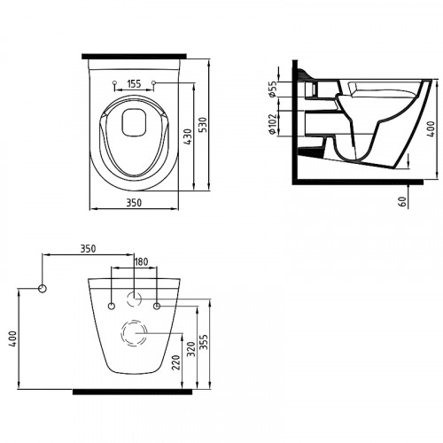 Унитаз биде Bien Mineral MNKA052N1VE0W5000 подвесной с сиденьем Микролифт фарфор подвесной