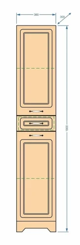 Шкаф пенал Stella Polar Кармела 36 SP-00000193 Карпатская ель