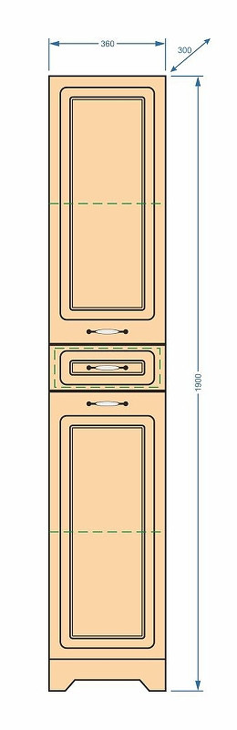 Шкаф пенал Stella Polar Кармела 36 SP-00000193 Карпатская ель