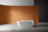 Ванна из искусственного камня Abber Frankfurt 170x75 AM9941 Белая матовая без гидромассажа