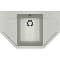 Кухонная мойка Ulgran Classic U-609-310 Серая искусственный камень (литьевой мрамор) встраиваемый