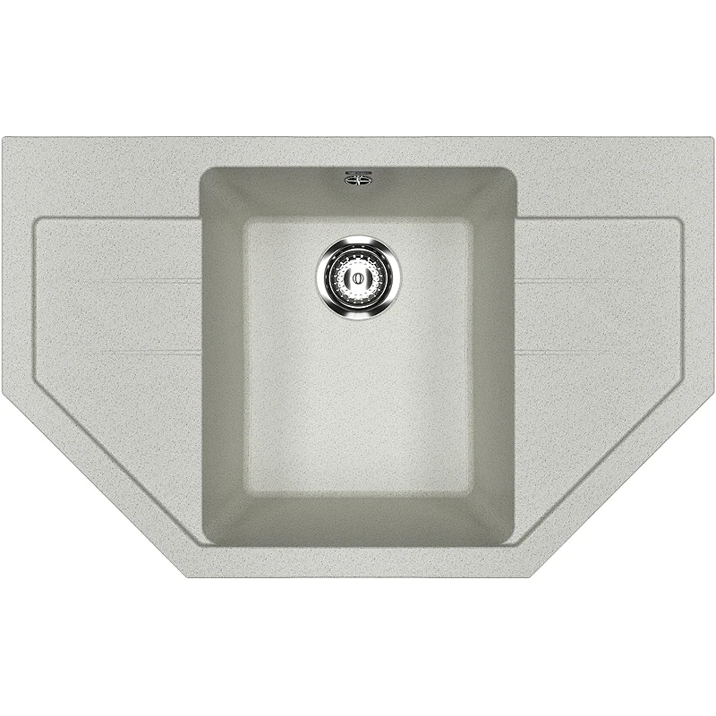 Кухонная мойка Ulgran Classic U-609-310 Серая искусственный камень (литьевой мрамор) встраиваемый