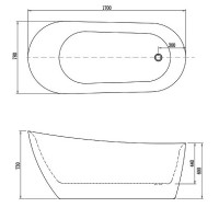 Акриловая ванна Aquatek Лагуна 170x78 AQ-K133778WT без гидромассажа