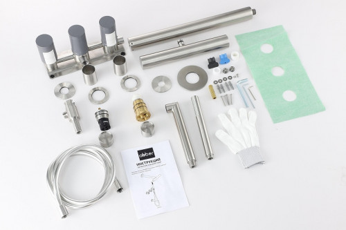 Душевая система Abber Perfekte 316 AF8A50BST с термостатом цвет Сталь брашированная