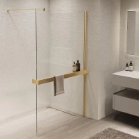 Душевая перегородка Vincea Walk in 120 VSW-1HR120CLG профиль цвет Матовый золотой стекло прозрачное