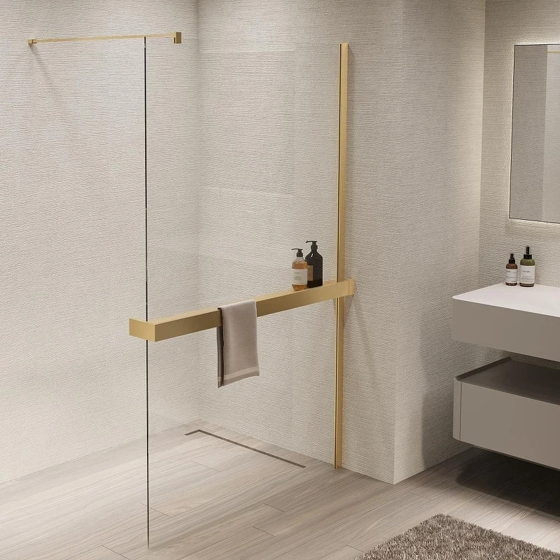 Душевая перегородка Vincea Walk in 120 VSW-1HR120CLG профиль цвет Матовый золотой стекло прозрачное