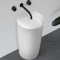 Раковина Abber Stein 45 AS2506-H Белая матовая искусственный камень (литьевой мрамор) напольный