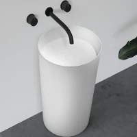 Раковина Abber Stein 45 AS2506-H Белая матовая искусственный камень (литьевой мрамор) напольный