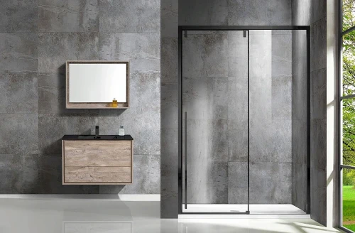 Душевая дверь Vincea Lugano 130 VDS-1L130CLB-1 профиль Черный стекло прозрачное
