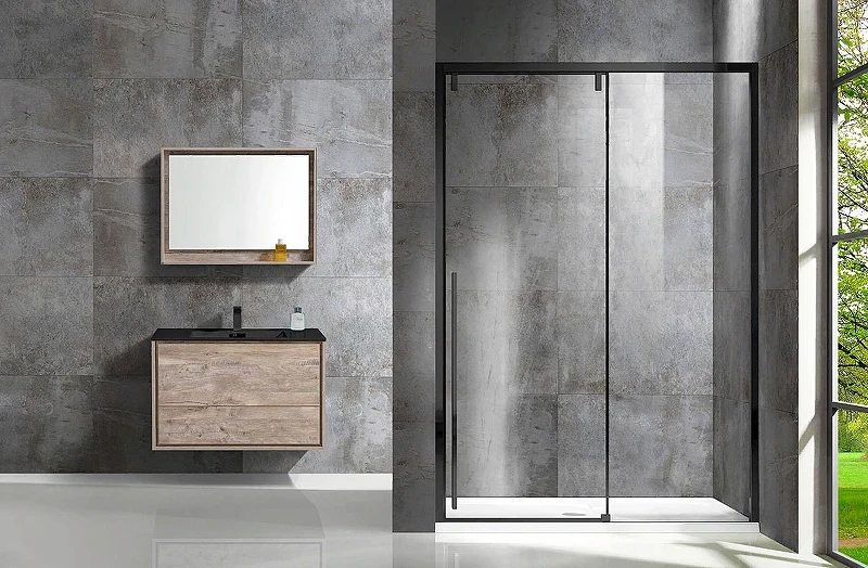 Душевая дверь Vincea Lugano 130 VDS-1L130CLB-1 профиль Черный стекло прозрачное