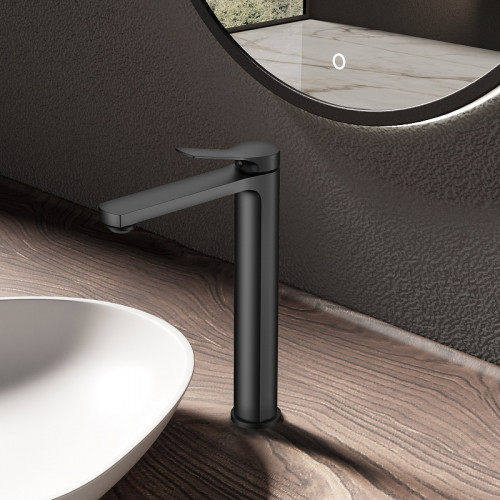 Смеситель для раковины Vincea Arco VBF-4AR02MB Черный матовый латунь