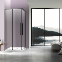 Душевой уголок Vincea Slim-N 100x80 VSS-4SN8010CLB профиль Черный стекло прозрачное