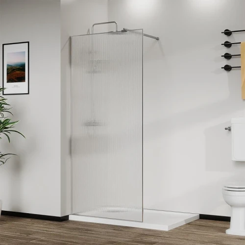 Душевая перегородка Azario Walk-In 100 AZ-271-100-CH-CRF профиль Хром стекло рифленое