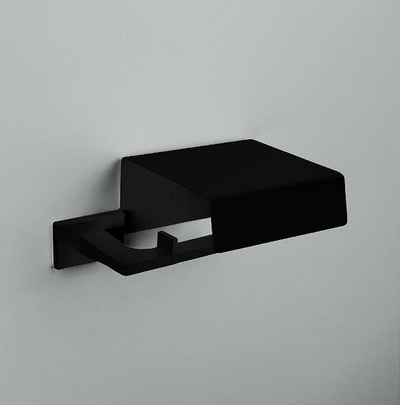 Держатель туалетной бумаги Colombo Design Look B1691.NM с крышкой Черный матовый