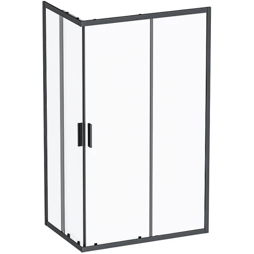 Комплект душевого уголка с душевой системой и аксессуарами AM.PM Gem S 120x80 WK93ER профиль Черный матовый стекло прозрачное
