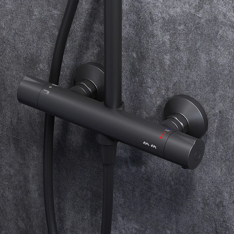 Комплект душевого уголка с душевой системой и аксессуарами AM.PM Gem S 120x80 WK93ER профиль Черный матовый стекло прозрачное