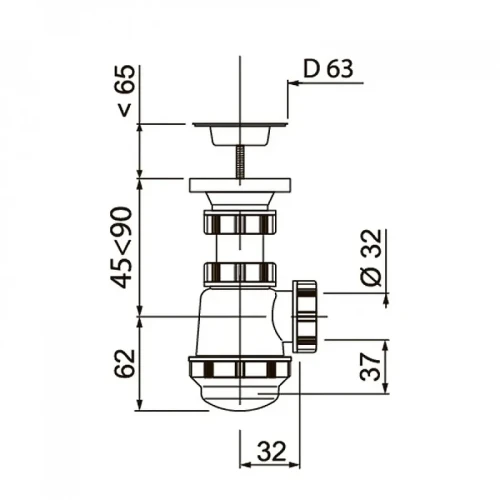 Сифон для раковины Aquaton 1A277505XX000 Белый