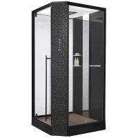 Душевая кабина Orans SR-89101LS Black LH 100x100 L 89101LBLH с паром и гидромассажем