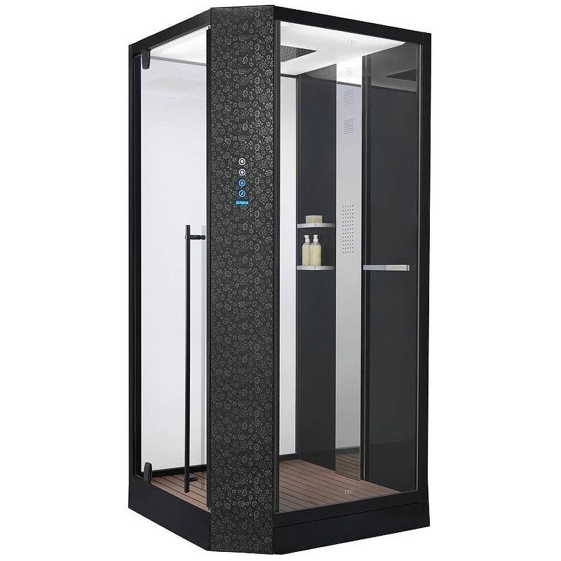 Душевая кабина Orans SR-89101LS Black LH 100x100 L 89101LBLH с паром и гидромассажем