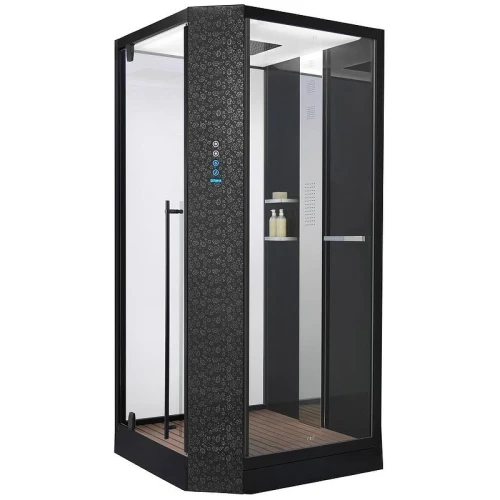 Душевая кабина Orans SR-89101LS Black LH 100x100 L 89101LBLH с паром и гидромассажем