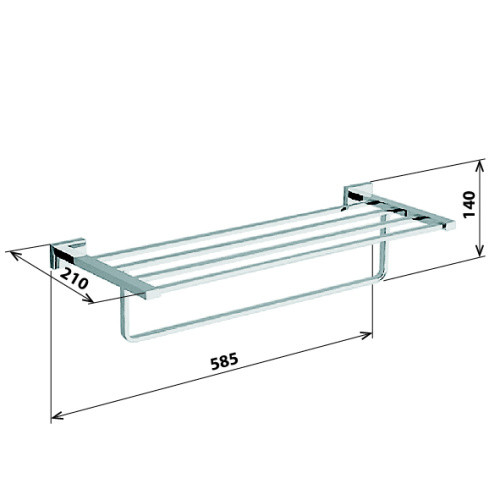 Полка для полотенец Bemeta Plaza 118104122 Хром