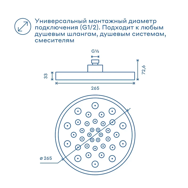 Верхний душ Pragma Olako 902799.OLK2.BBLT.024-2 цвет Черный матовый