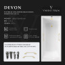 Чугунная ванна Vinsent Veron Devon 180x70 VDV1807045H/VH0012MGD цвет Белый с квадратными ручками матовое золото