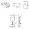 Комплект унитаза с инсталляцией SantiLine SL-5027MB+SL-04 с сиденьем Микролифт и Черной матовой клавишей смыва фарфор подвесной
