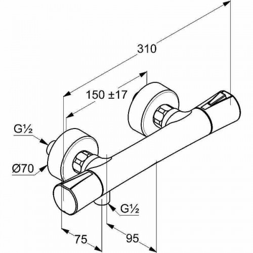 Смеситель для душа Kludi Zenta 351003938 с термостатом Черный матовый